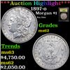 Image 1 : ***Auction Highlight*** 1897-o Morgan Dollar $1 Graded Select Unc By USCG (fc)