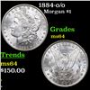 Image 1 : 1884-o/o Morgan Dollar $1 Grades Choice Unc