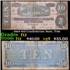 Image 1 : 1864 $10 Confederate Note, T-68 Grades f, fine