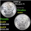 Image 1 : 1889-p Morgan Dollar $1 Grades Choice+ Unc