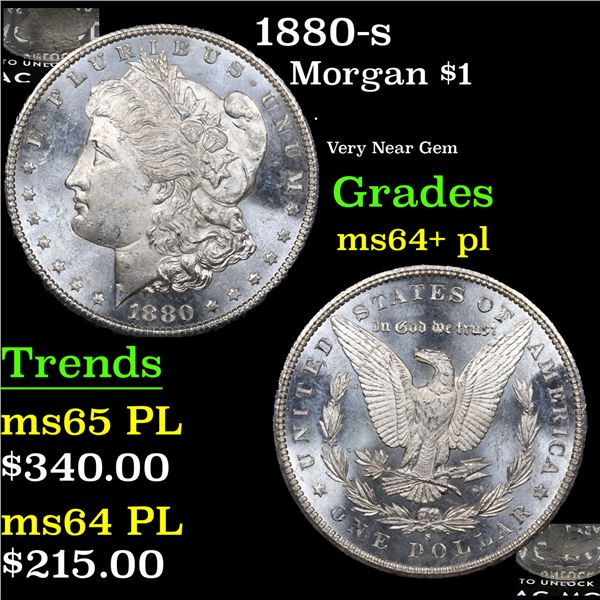 1880-s Morgan Dollar $1 Grades Choice Unc+ PL