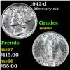 Image 1 : 1942-d Mercury Dime 10c Grades GEM++ Unc