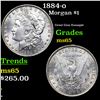Image 1 : 1884-o Morgan Dollar $1 Grades GEM Unc