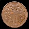 Image 2 : 1864 Large Motto Two Cent Piece 2c Grades f+