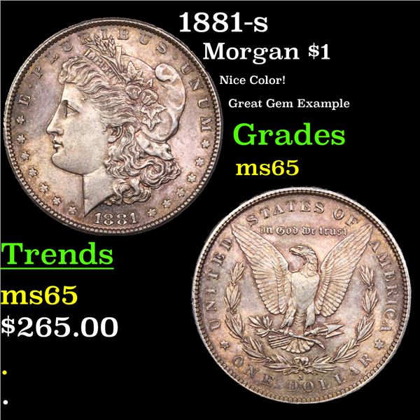 1881-s Morgan Dollar $1 Grades GEM Unc