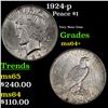 Image 1 : 1924-p Peace Dollar $1 Grades Choice+ Unc