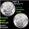 Image 1 : 1887-p Morgan Dollar $1 Grades Choice+ Unc