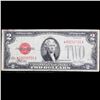 Image 2 : **Star Note** 1928F $2 Red Seal United States Note Grades vf+
