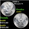 Image 1 : 1880-s Morgan Dollar $1 Grades GEM+ Unc