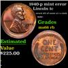 Image 1 : 1940-p Lincoln Cent mint error 1c Grades GEM+ Unc RB