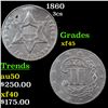 Image 1 : 1860 Three Cent Silver 3cs Grades xf+