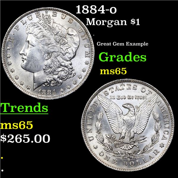 1884-o Morgan Dollar $1 Grades GEM Unc