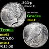 Image 1 : 1923-p Peace Dollar $1 Grades Choice+ Unc