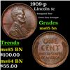 Image 1 : 1909-p Lincoln Cent 1c Grades GEM Unc BN
