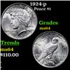Image 1 : 1924-p Peace Dollar $1 Grades Choice Unc