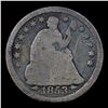 Image 2 : 1853-p Arrows Seated Liberty Half Dime 1/2 10c Grades vg details