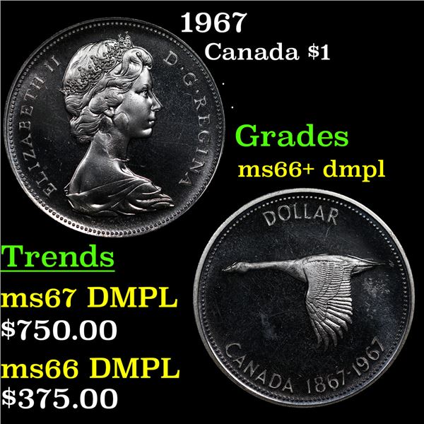 1967 Canada Dollar $1 Grades GEM++ DMPL