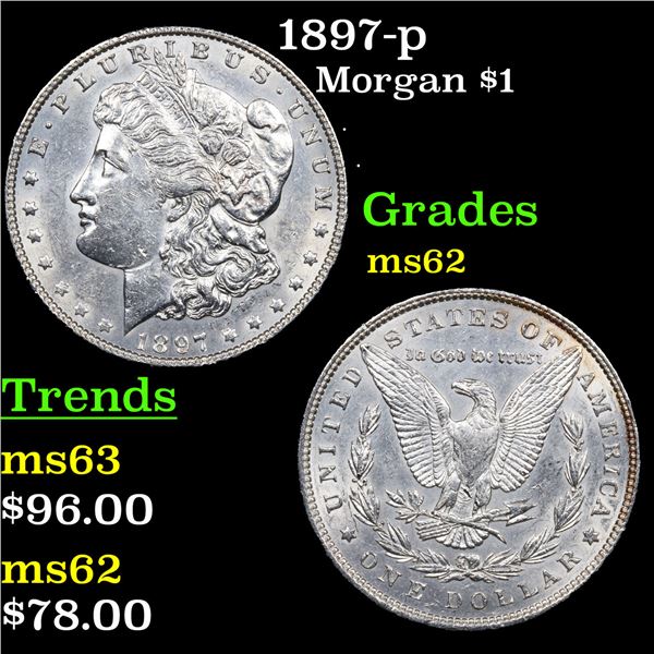 1897-p Morgan Dollar $1 Grades Select Unc