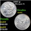 Image 1 : 1897-p Morgan Dollar $1 Grades Select Unc