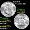 Image 1 : 1953-d Franklin Half Dollar 50c Grades Choice Unc FBL