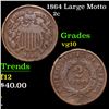 Image 1 : 1864 Large Motto Two Cent Piece 2c Grades vg+