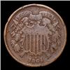 Image 2 : 1864 Large Motto Two Cent Piece 2c Grades vg+