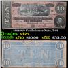 Image 1 : 1864 $10 Confederate Note, T-68 Grades vf+