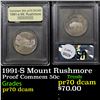 Image 1 : Proof 1991-S Mount Rushmore Modern Commem Half Dollar 50c Graded GEM++ Proof Deep Cameo BY USCG