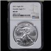 Image 2 : NGC 2021 Silver Eagle Dollar $1 Graded ms69 By NGC