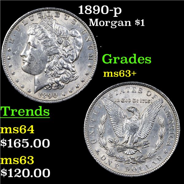 1890-p Morgan Dollar $1 Grades Select+ Unc