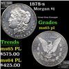 Image 1 : 1878-s Morgan Dollar $1 Graded GEM Unc PL By USCG
