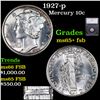 Image 1 : 1927-p Mercury Dime 10c Graded ms65+ fsb BY SEGS
