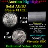 Image 1 : ***Auction Highlight*** AU/BU Slider First Financial Shotgun Peace $1 Roll 1924 & P Ends Virtually U