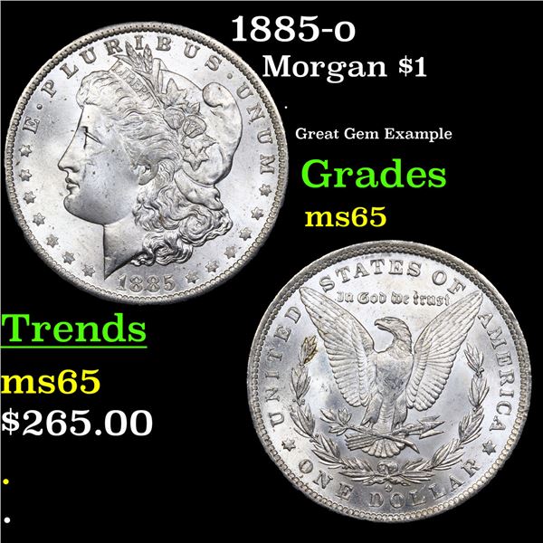 1885-o Morgan Dollar $1 Grades GEM Unc