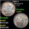 Image 1 : 1881-s Morgan Dollar $1 Grades GEM+ Unc