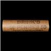 Image 2 : Mixed small cents 1c orig shotgun roll, 1919-s Wheat Cent, 1887 Indian Cent other end, Brinks Wrappe