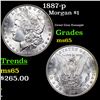 Image 1 : 1887-p Morgan Dollar $1 Grades GEM Unc