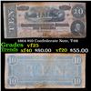 Image 1 : 1864 $10 Confederate Note, T-68 Grades vf+