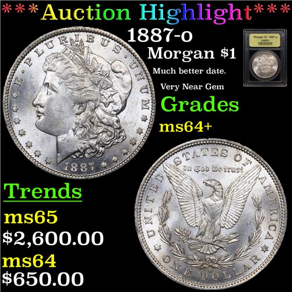 ***Auction Highlight*** 1887-o Morgan Dollar $1 Graded Choice+ Unc By USCG (fc)