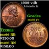 Image 1 : 1909 vdb Lincoln Cent 1c Grades GEM+ Unc RB