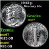 Image 1 : 1943-p Mercury Dime 10c Grades GEM++ Unc