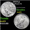 Image 1 : 1923-p Peace Dollar $1 Grades GEM Unc