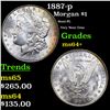 Image 1 : 1887-p Morgan Dollar $1 Grades Choice+ Unc