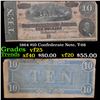 Image 1 : 1864 $10 Confederate Note, T-68 Grades vf+