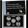 Image 1 : 2011 United States America The Beautiful Quarters Proof Set 5 Coins
