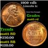 Image 1 : 1909 vdb Lincoln Cent 1c Grades GEM Unc RD