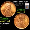 Image 1 : 1947-s Lincoln Cent TOP POP! 1c Graded ms67+ rd BY SEGS