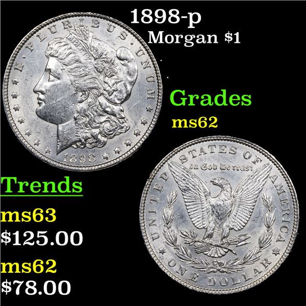 1898-p Morgan Dollar $1 Grades Select Unc
