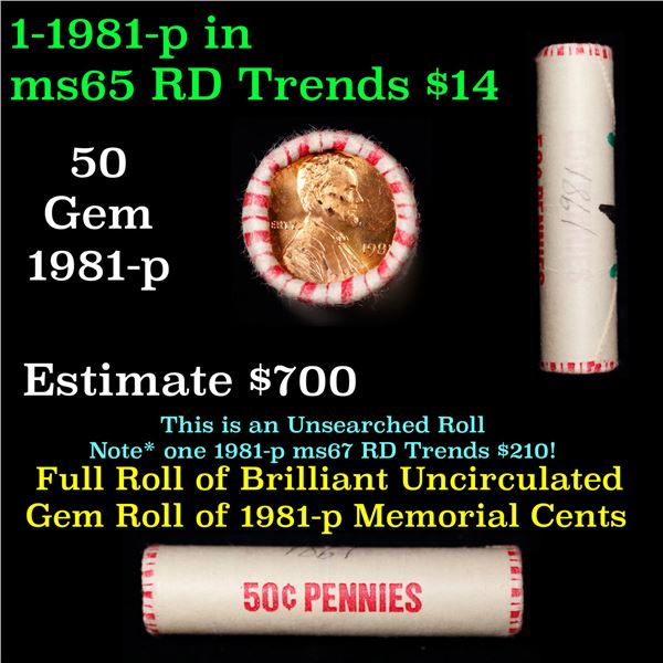 Shotgun Lincoln 1c roll, 1981-p 50 pcs Brandt Wrapper.