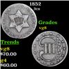 Image 1 : 1852 Three Cent Silver 3cs Grades vg, very good